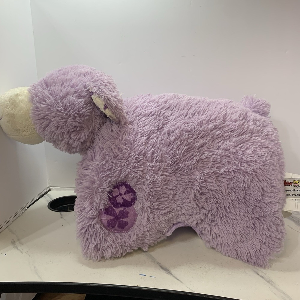 Pillow Pets Plush Purple Cow Medium Stuffed Animal Folding Pillow Toy Kid